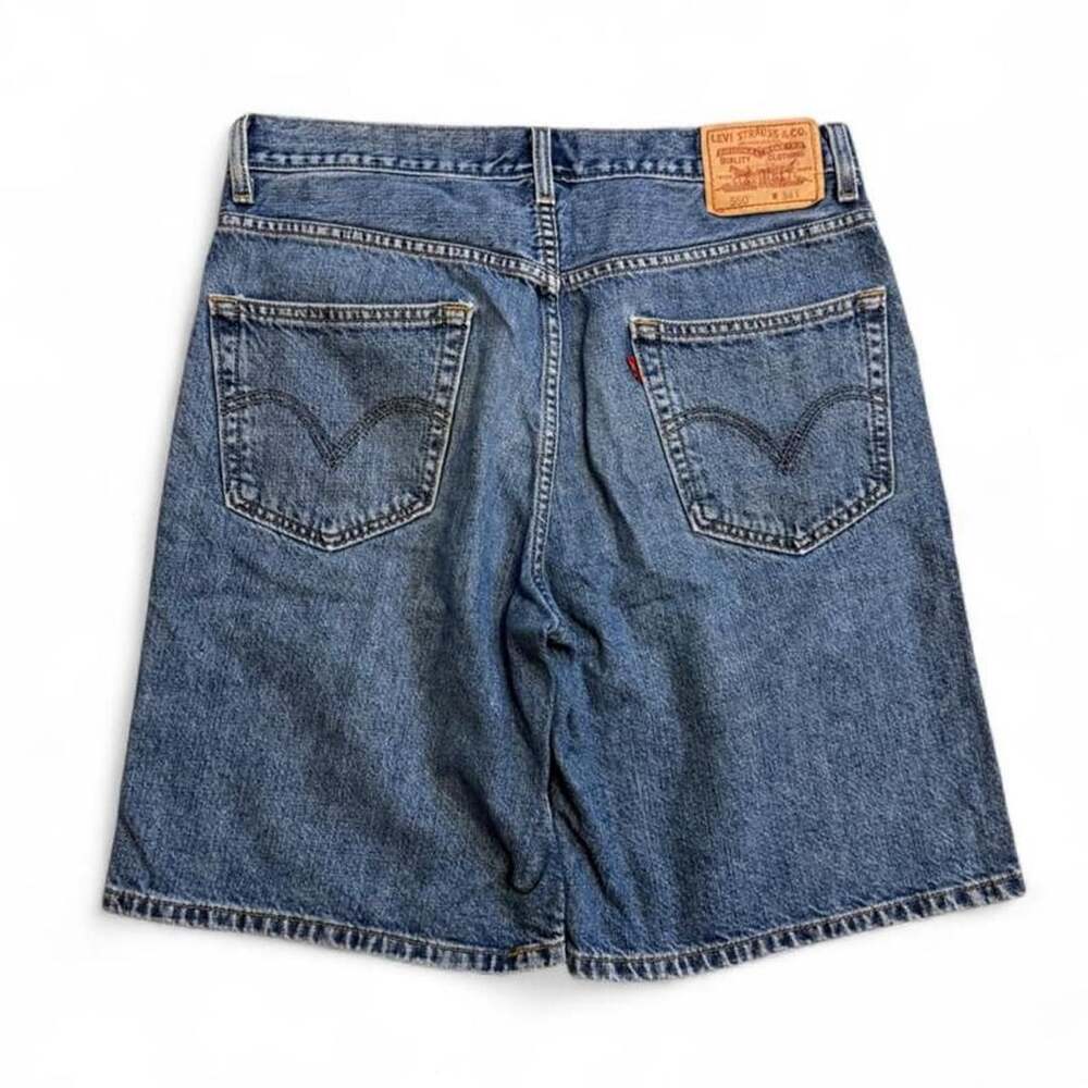 Levi's 550 Denim Jorts Size 34 Dark Wash Relaxed Fit Cutoffs